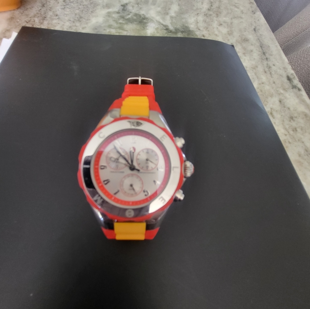 Michele Watch orange Yellow. silicone strap..